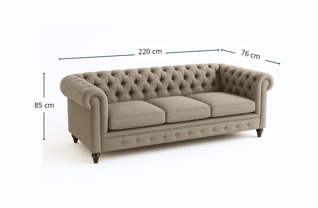 Sofá Chesterfield 3 Cuerpos _2
