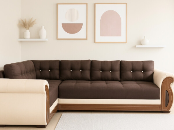 Sofá Seccional Clásico Tradicional Nirv – 5 Cuerpos Bicolor