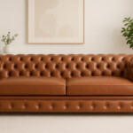 Sofá de cuerina Chesterfield