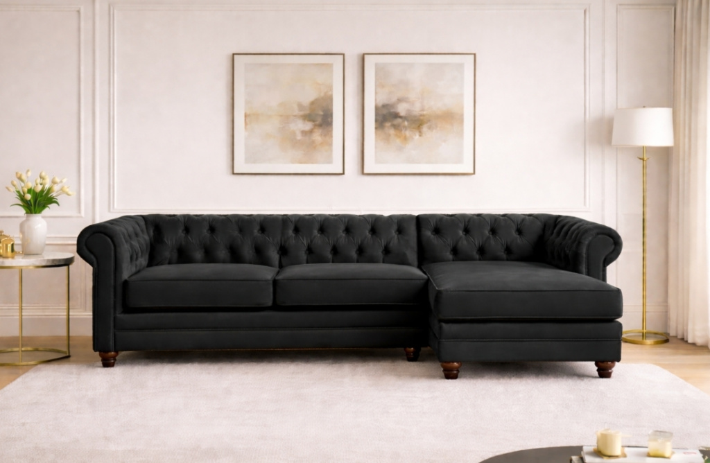 Chesterfield en L con Chaise Longue