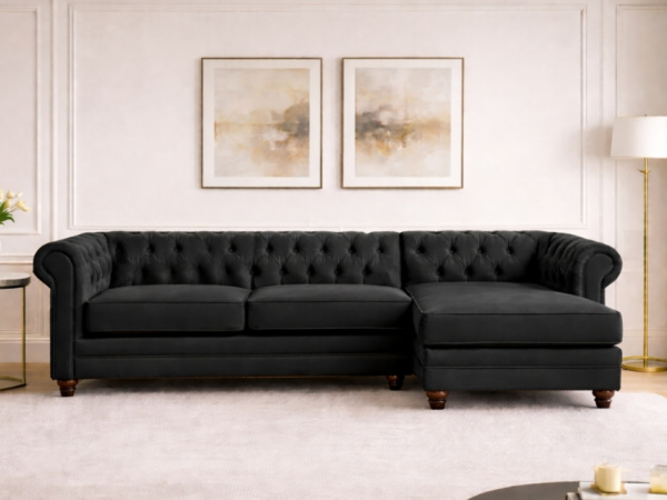Chesterfield en L con Chaise Longue
